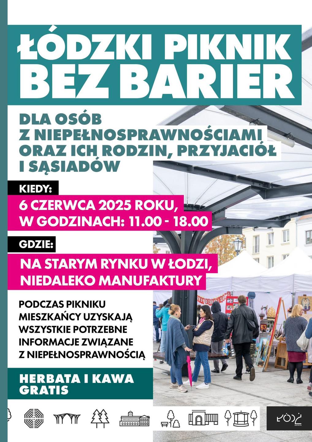 Łódzki Piknik Bez Barier - plakat informacyjny