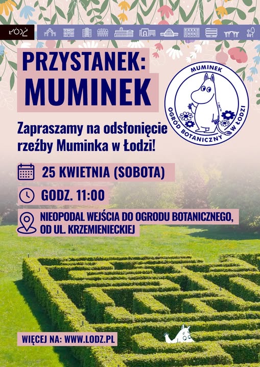 Plakat promujący wydarzenie - Odsłonięcie rzeźby Muminka