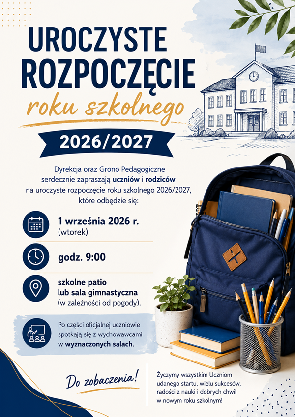 Rozpoczęcie roku szkolnego 2026/2027 - plakat