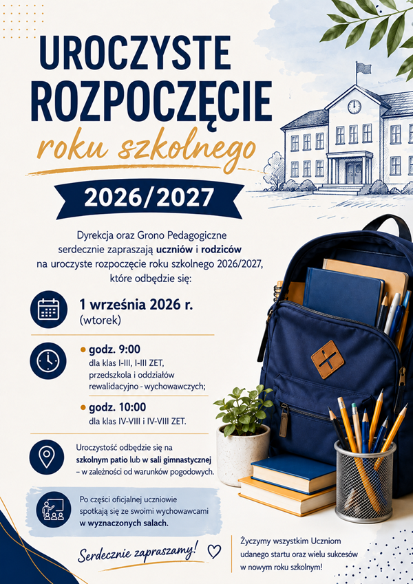 Rozpoczęcie roku szkolnego 2026/2027 - plakat
