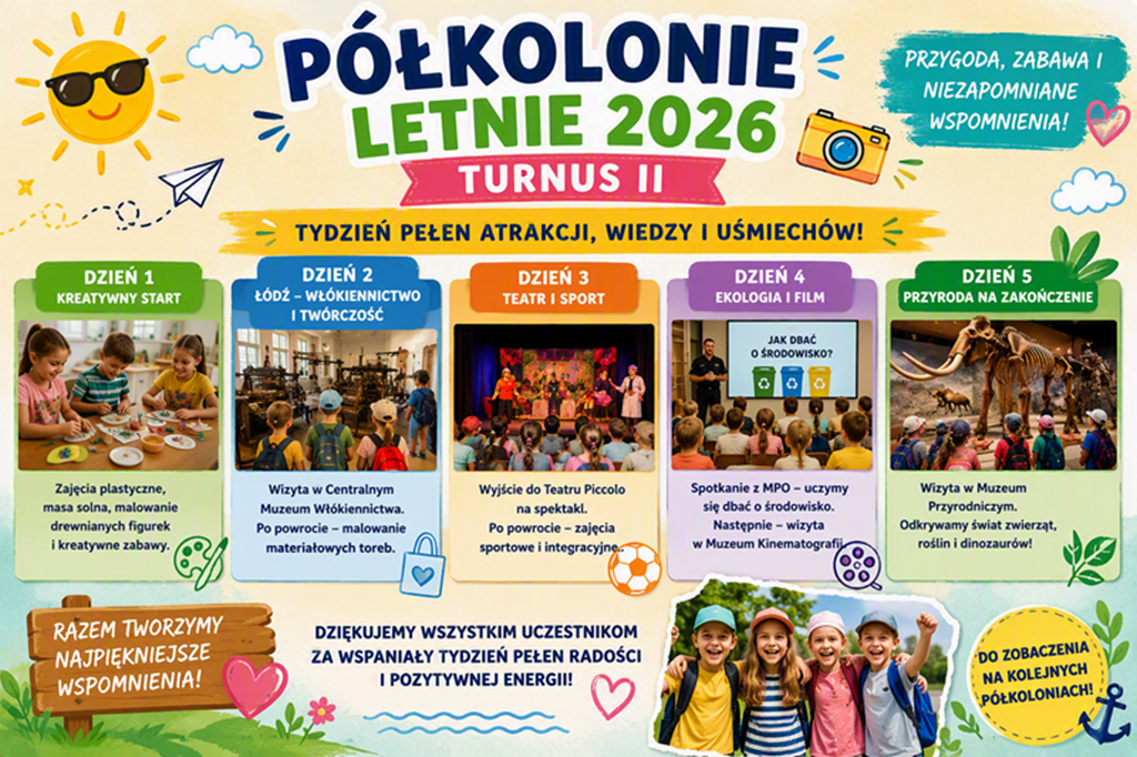 P&oacute;łkolonie letnie 2025-2026 Turnus 2 - plakat