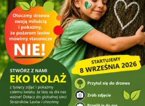 Plakat akcji "Przytul się do drzewa"