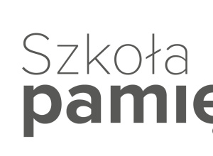 Logo akcji "Szkoła pamięta" - symbol płonącego znicza z napisem "Szkoła pamięta"