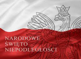 Grafika przedstawiająca biało czerwona flagę Polski ze szkicem orła białego